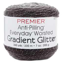 Premier Yarn Anti-Pilling Everyday Worsted Gradient Glitter Yarn - Black Tones packaging
