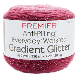 Premier Yarn Anti-Pilling Everyday Worsted Gradient Glitter Yarn - Sangria Tones packaging