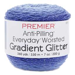 Premier Yarn Anti-Pilling Everyday Worsted Gradient Glitter Yarn - Royal Blue Tones packaging