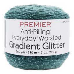 Premier Yarn Anti-Pilling Everyday Worsted Gradient Glitter Yarn - Peacock Tones packaging