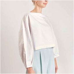 Rico Design Cotton Poplin Fabric - Holographic Checkered, 50 cm x 140 cm completed shirt project side view