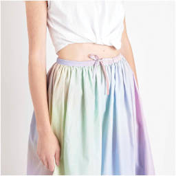 Rico Design Cotton Poplin Fabric - Pink Gradient, 50 cm x 140 cm completed skirt project close up