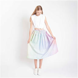 Rico Design Cotton Poplin Fabric - Pink Gradient, 50 cm x 140 cm completed skirt project