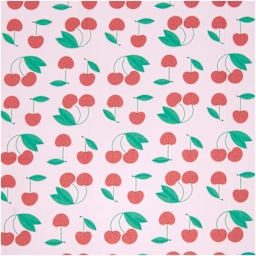 Rico Design Cotton Poplin Fabric - Pink Cherries, 50 cm x 140 cm