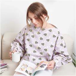 Rico Design Cotton Poplin Fabric - Lilac Bees, 50 cm x 140 cm completed shirt project