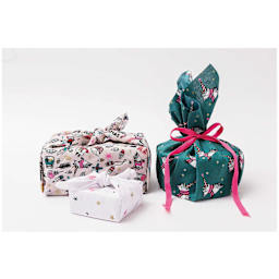 Rico Design Printed Cotton Fabric - Gold and Neon Stars and other fabrics wrapping packages