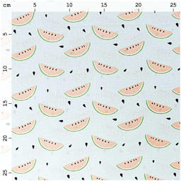 Rico Design Printed Cotton Fabric - Mint Melon, 50 cm x 140 cm measurements