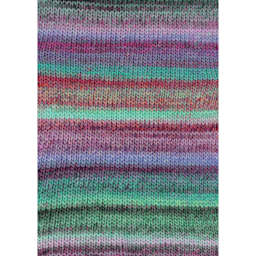 Sample made with DMC Pirouette XL Yarn 1103 Purple Green