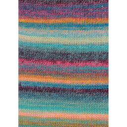 Sample made with DMC Pirouette XL Yarn 1104 Blue Orange