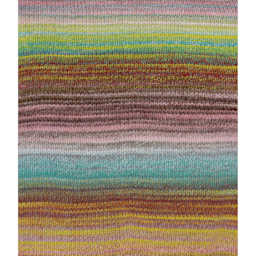 Sample made with DMC Pirouette Yarn 695 Brown Blue