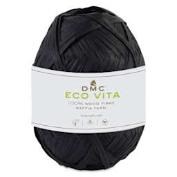 DMC Eco Vita Raffia Yarn - 02 Black, 109 yards with packaging