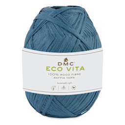 DMC Eco Vita Raffia Yarn - 07 Blue, 109 yards with packaging