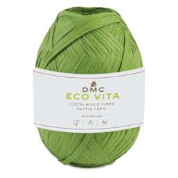 DMC Eco Vita Raffia Yarn - 08 Green, 109 yards with packaging