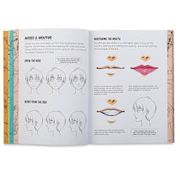 Illustration Studio: Beginning Manga - Spread with tips on drawing Nose and lips
