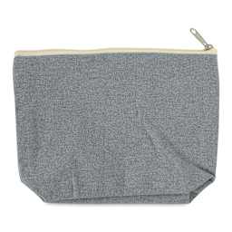 Harvest Import Recycled Canvas Zipper Pouches - Side view of large gusseted Zipper pouch