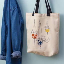 Cricut Tote Bag Blank - Tote Bag with printed hanging planters design