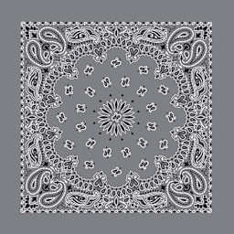 Hav-A-Hank Paisley Bandana - Charcoal, 22" W x 22" L