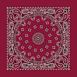 Hav-A-Hank Paisley Bandana - Burgundy, 22" W x 22" L