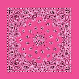 Hav-A-Hank Paisley Bandana - Hot Pink, 22" W x 22" L
