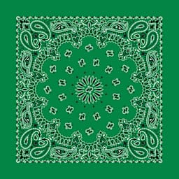 Hav-A-Hank Paisley Bandana - Kelly Green, 22" W x 22" L