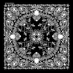 Hav-A-Hank Novelty Bandana - Skeletal Paisley, 22" W x 22" L