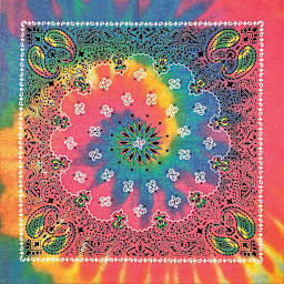 Hav-A-Hank Novelty Bandana - Tie Dye Paisley, 22" W x 22" L
