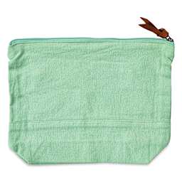 Harvest Import Washed Canvas Zipper Pouch - Green, 8"H x 11"W x 3"D