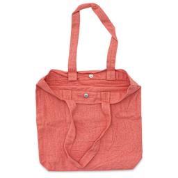 Harvest Import Washed Canvas Tote Bag - Pink, Front Pocket, top opened