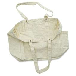 Harvest Import Washed Canvas Tote Bag - Natural, Side Pockets, top opened