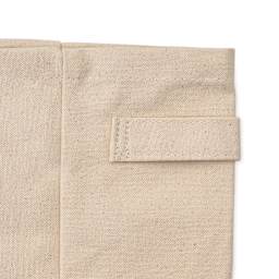 Harvest Import Canvas Storage Basket - Natural White, 9"H x 9"w x 7"D (Close-up of handle)