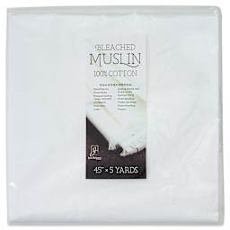 Richeson Bleached Muslin - 45" x 5 yd, front of the packaging. 