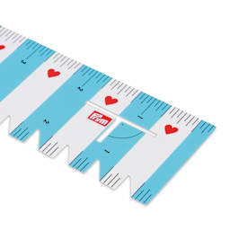 Prym Love Ruler - 8", Turquoise (Close-up of ruler with notches)