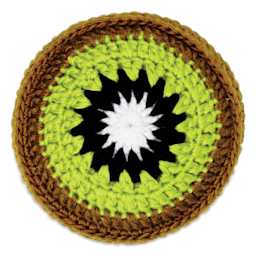 Prym Love Fruit Pin Cushion Pattern Weight - Kiwi 0.8 oz (Top-down of Kiwi Pin Cushion)