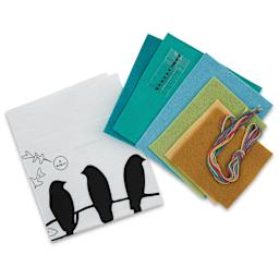 Design Works Zenbroidery Felt Applique Kits - Bird Silhouette (Kit contents)