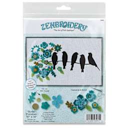 Design Works Zenbroidery Felt Applique Kits - Bird Silhouette (Front of packaging)