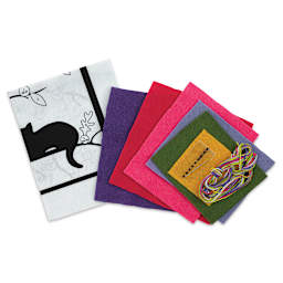 Design Works Zenbroidery Felt Applique Kits - Cat in Tree Silhouette (Kit contents)