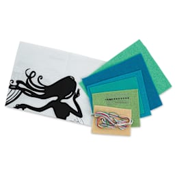 Design Works Zenbroidery Felt Applique Kits - Mermaid Silhouette (Kit contents)