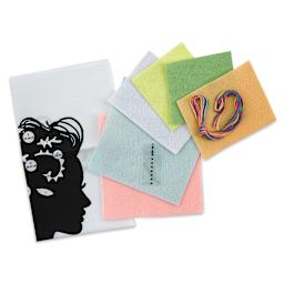 Design Works Zenbroidery Felt Applique Kits - Beauty Silhouette (Kit contents)