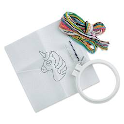 Design Works Punch Needle Kit - Unicorn, contents laid out