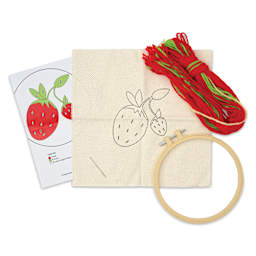 Design Works Yarn Punch Needle Kit - Strawberry, kit contents