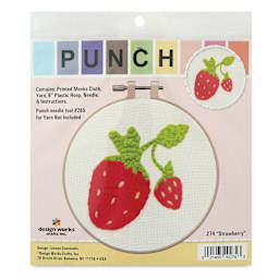 Design Works Yarn Punch Needle Kit - Strawberry, front of packaging