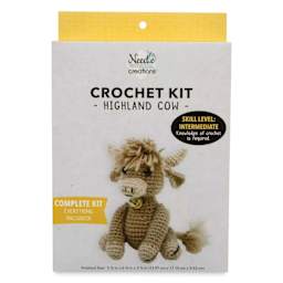 Needle Creations Crochet Kit - Highland Cow V2 front of packaging