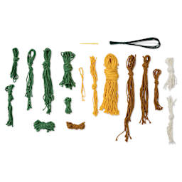 Needle Creations Macramé Flowers Kit, contents laid out