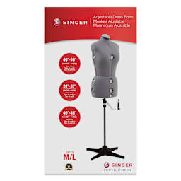Singer Adjustable Dress Form - Medium/Large, Grey, front of packaging