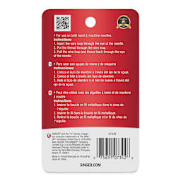 Singer Machine and Hand Needle Threaders - Pkg of 2, back of the packaging