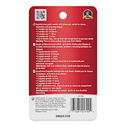 Singer Crewel Needle Set, back of the packaging