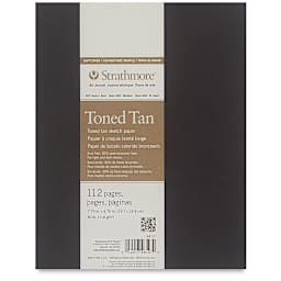 Strathmore Softcover 400 Series Toned Sketch Artist Journal - 9-3/4" x 7-3/4", Tan, 80 lb, 112 Pgs