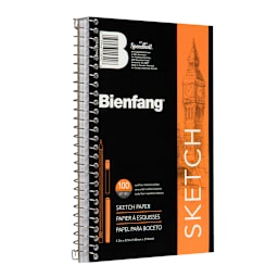 Bienfang Wirebound Sketch Pad - 5-1/2" x 8-1/2", 100 Sheets, angled view