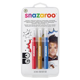 Snazaroo Face Paint Brush Pen Set - Front of blister package of 3 Adventure Colors