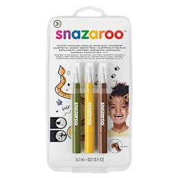 Snazaroo Face Paint Brush Pen Set - Front of blister package of 3 Jungle Colors